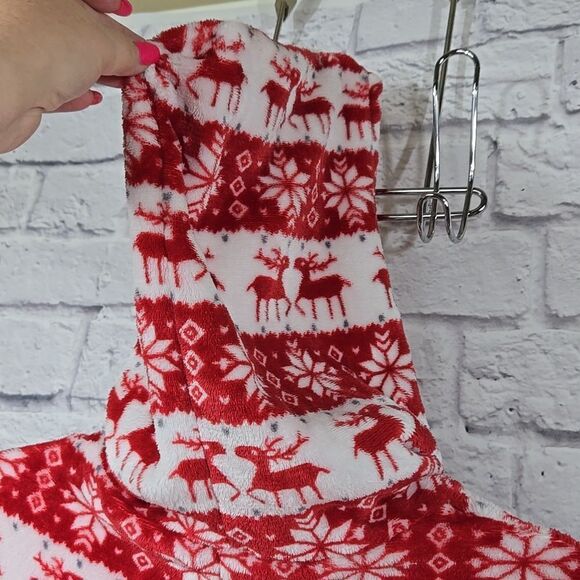 Reindeer Adult Onesie Furry Holiday Hooded Union Suit 1pc Pajama Sleepwear PJs - Picture 10 of 12